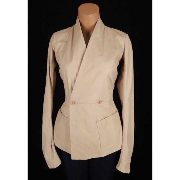 Rick Owens Jackets & Blazers - Rick Owens Calf Leather Blazer Jacket Size 40 US 6 Slim Womens Beige $2160